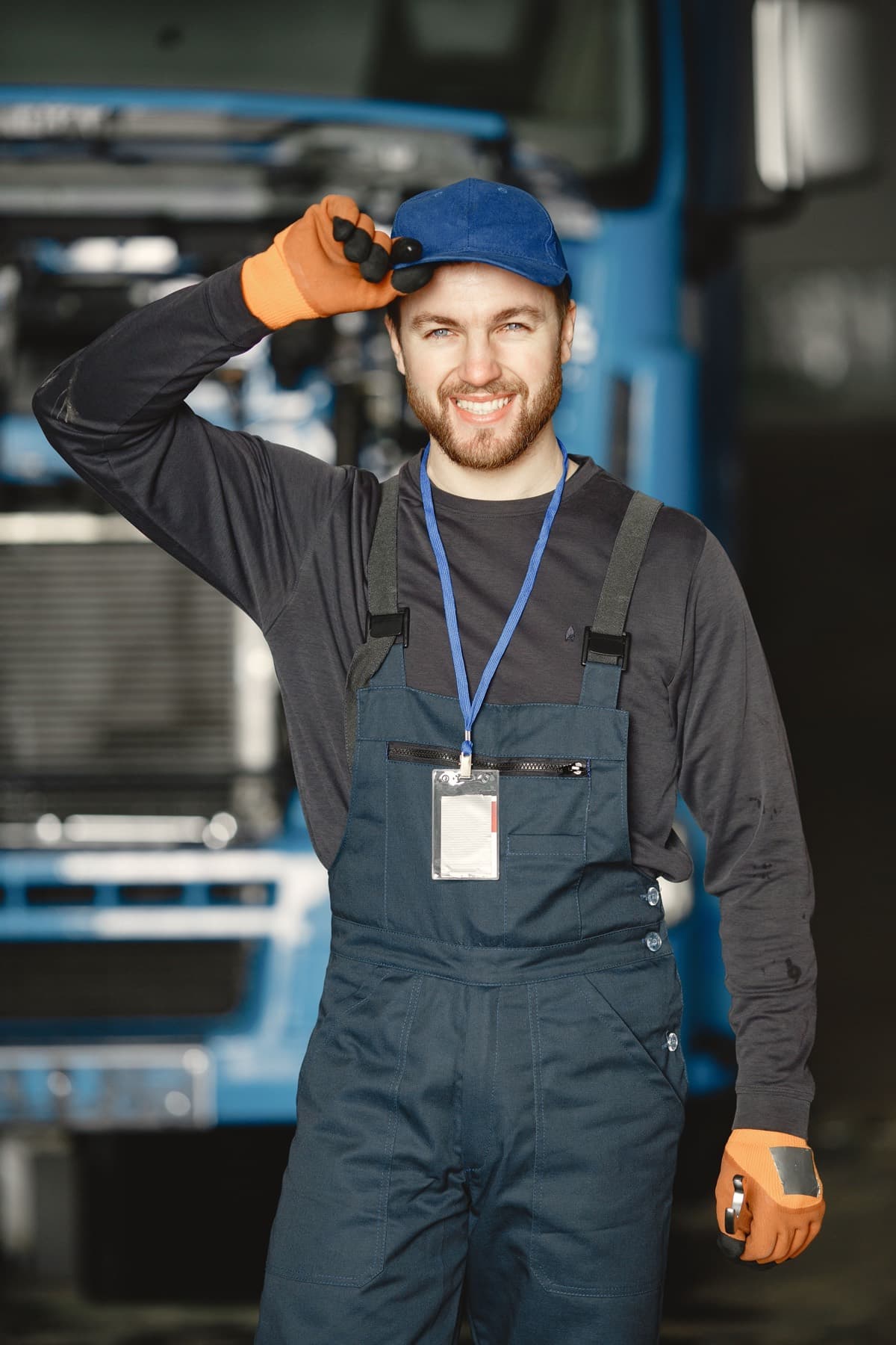 Interstate technician outside the shop